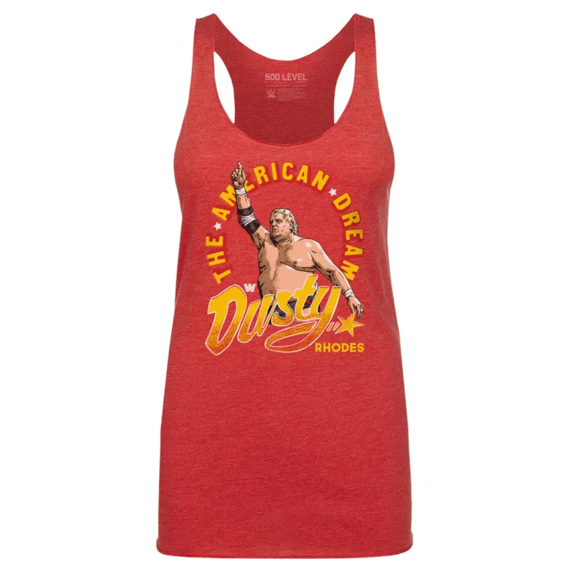 Women's 500 Level Heather Red Dusty Rhodes The American Dream Tri-Blend Tank Top sold by WWE