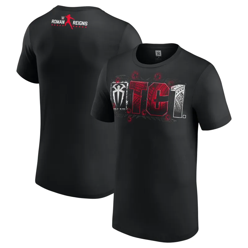 Men's Black Roman Reigns OTC 1 T-Shirt sold by WWE
