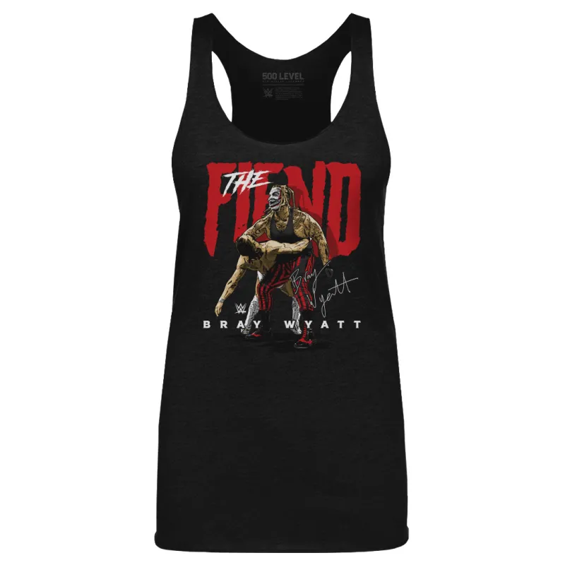 Women's 500 Level Heather Black Bray Wyatt The Fiend Tri-Blend Tank Top sold by WWE