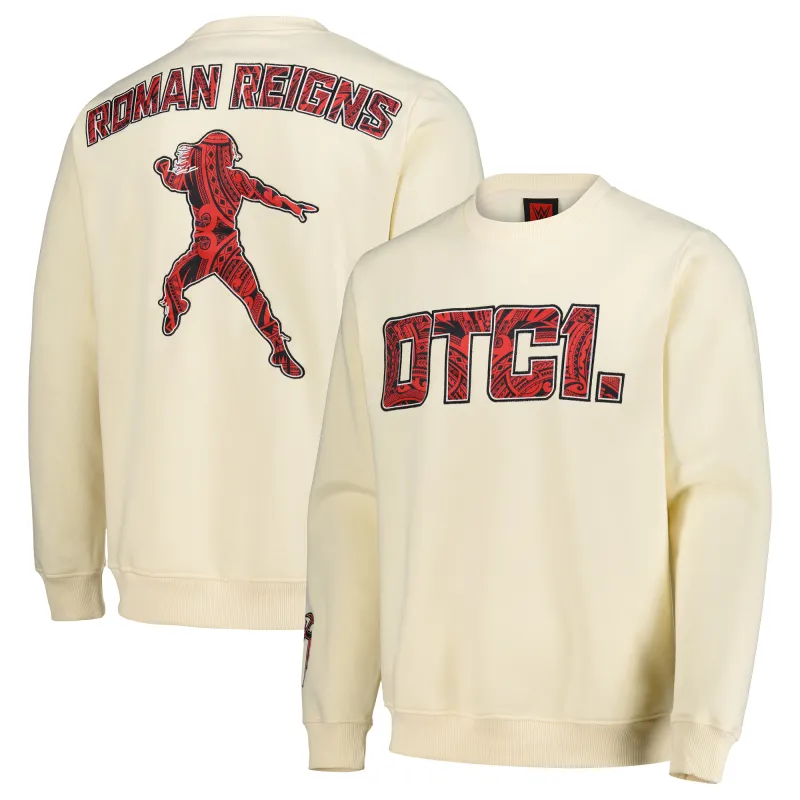 Men's Cream Roman Reigns OTC1 Crewneck Sweatshirt sold by WWE