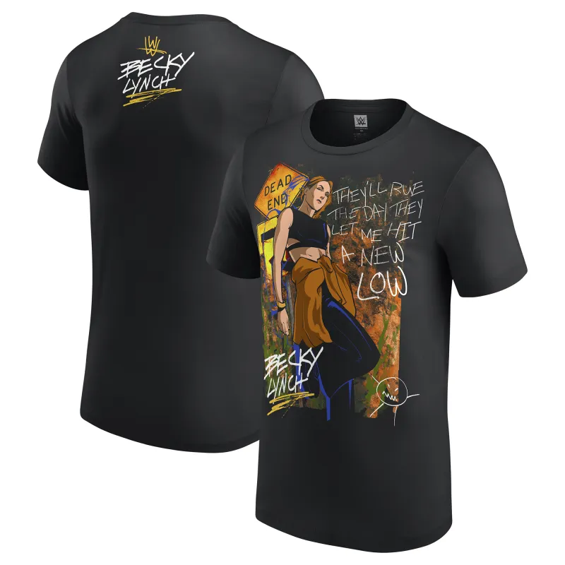 Men's Black Becky Lynch Dead End T-Shirt sold by WWE