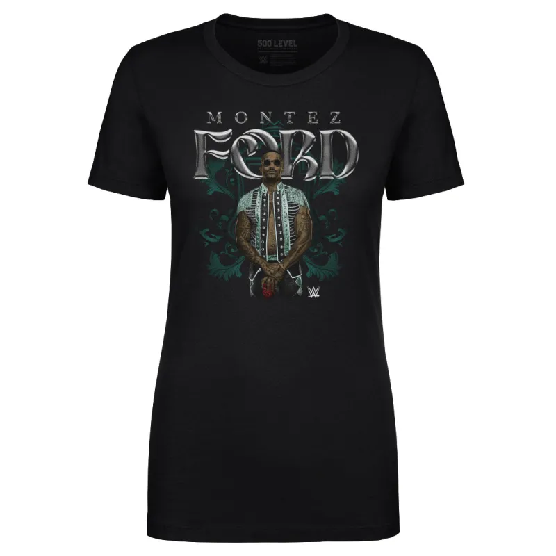 Women's 500 Level Black Montez Ford Bitmap T-Shirt made by 500 Level