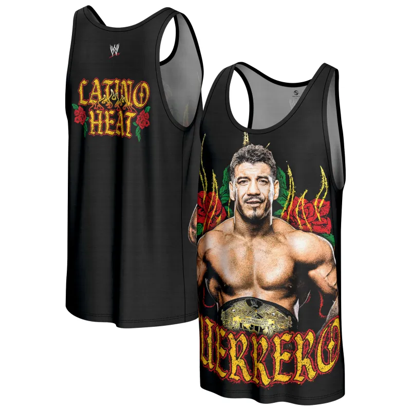 Men's ProSphere Black Eddie Guerrero Latino Heat Tank Top sold by WWE