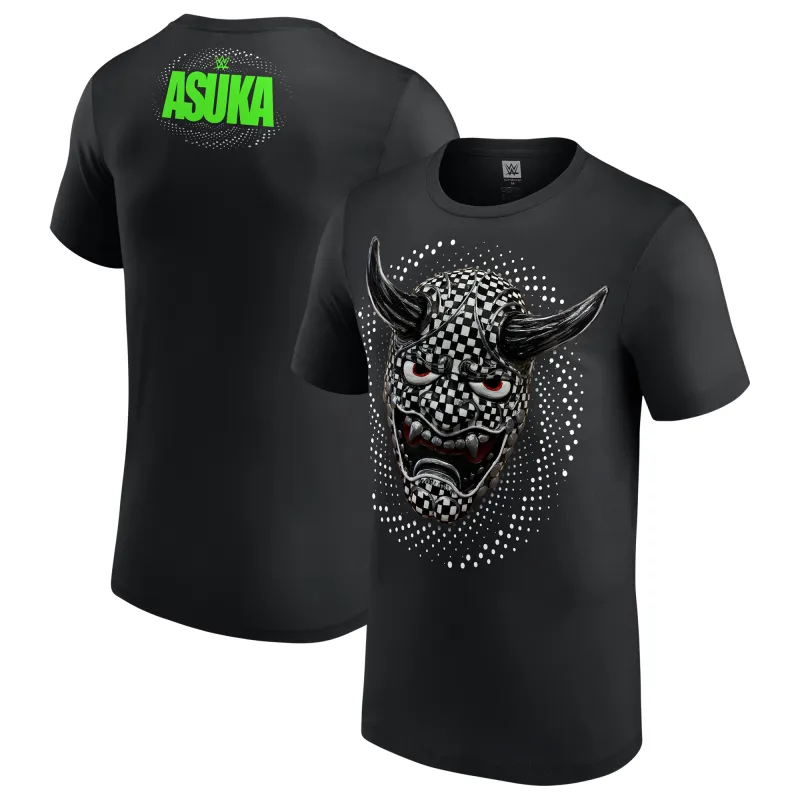 Men's Black Asuka Spirit Mask T-Shirt sold by WWE
