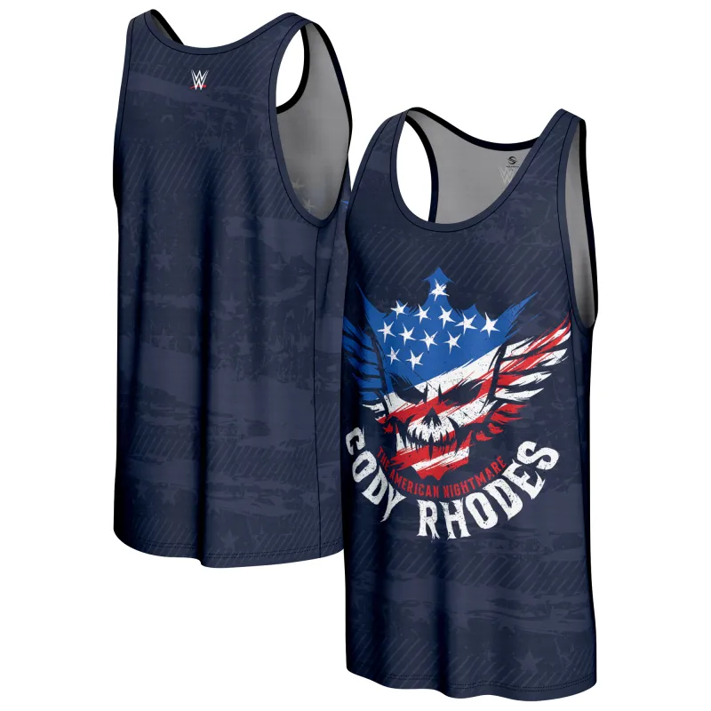 Men's ProSphere Navy Cody Rhodes Americana Tank Top sold by WWE