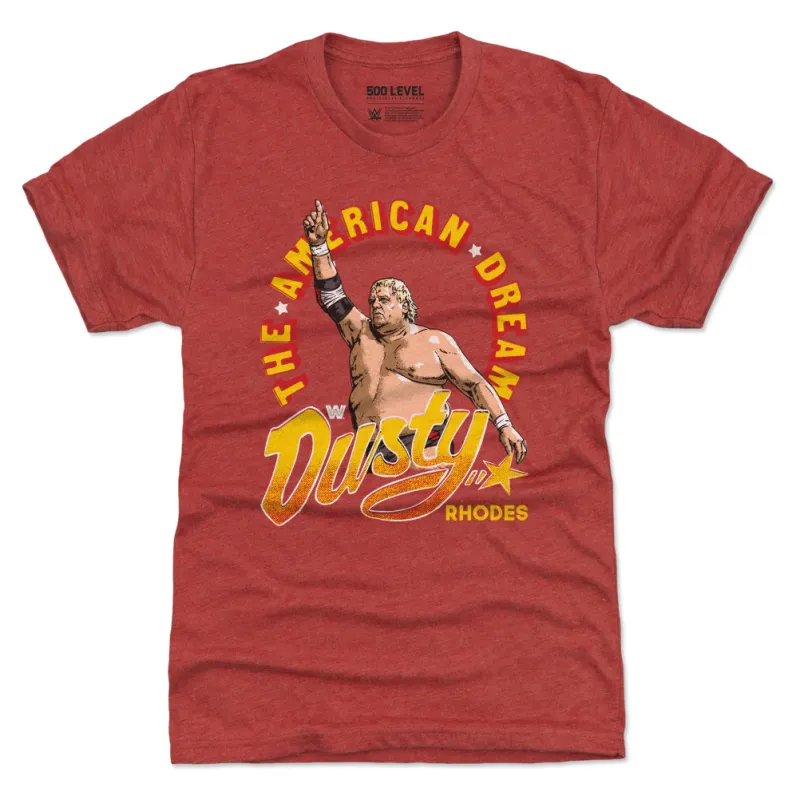 Men's 500 Level Heather Red Dusty Rhodes The American Dream Premium T-Shirt sold by WWE
