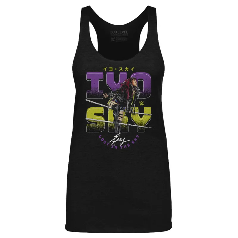 Women's 500 Level Heather Black IYO SKY Ropes Tri-Blend Tank Top sold by WWE