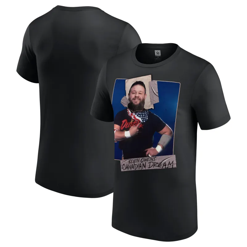 Men's Black Kevin Owens Canadian Dream T-Shirt sold by WWE