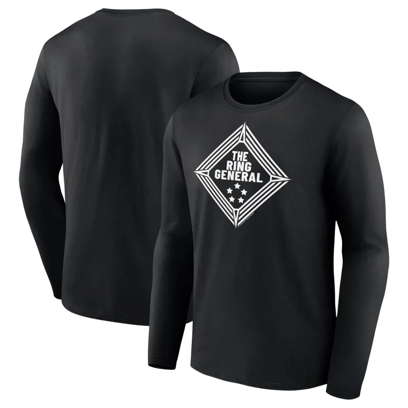 Men's Black Gunther The Ring General Long Sleeve T-Shirt made by WWE