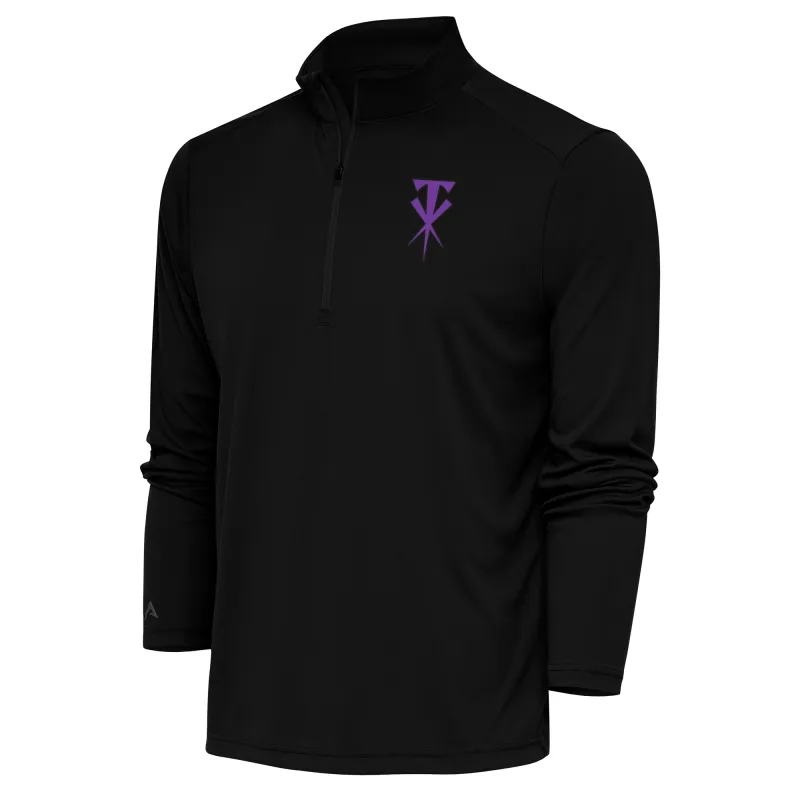 Men's Antigua Black The Undertaker Tribute Quarter-Zip Pullover Top sold by WWE