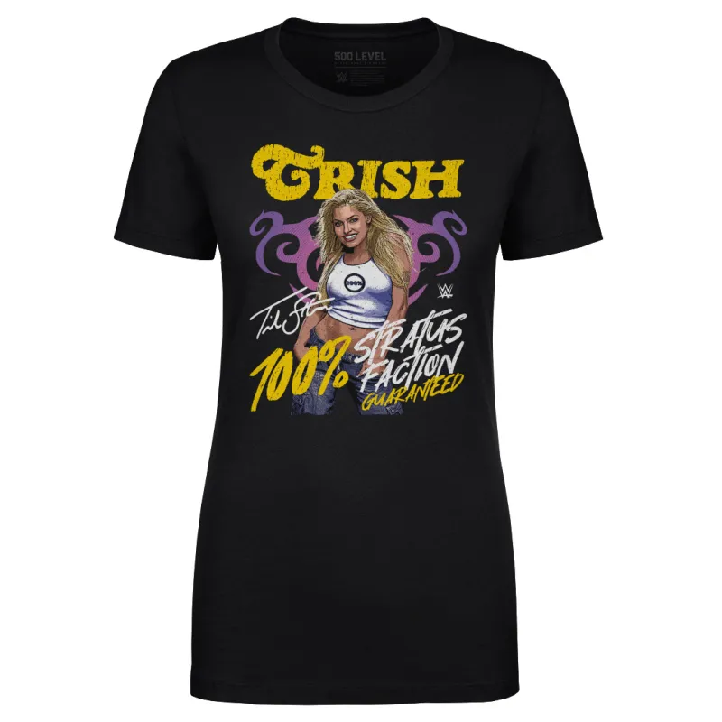 Women's 500 Level  Black Trish Stratus Stratusfaction T-Shirt sold by WWE