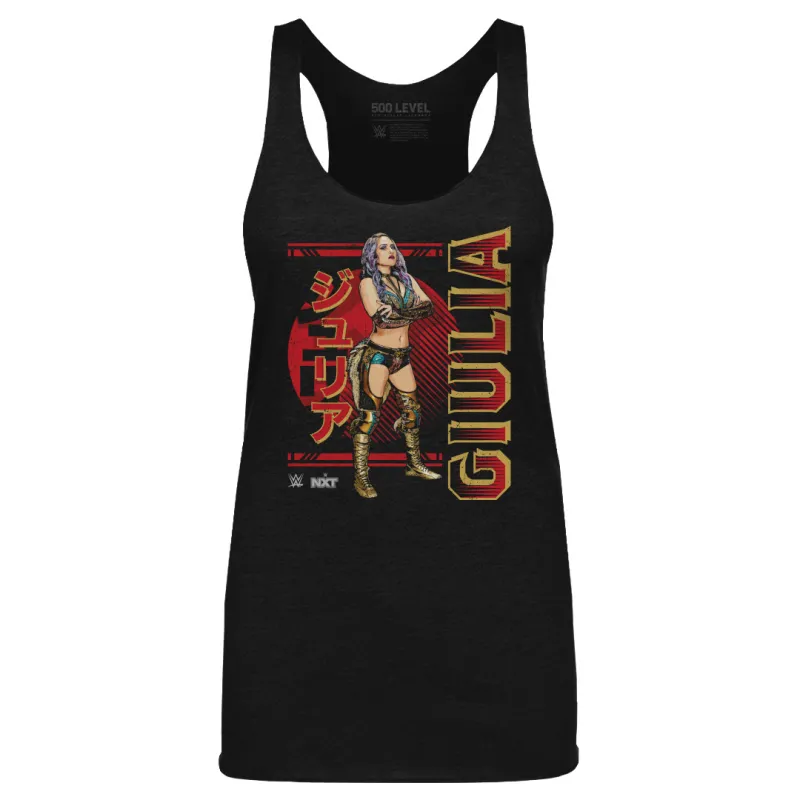 Women's 500 Level Heather Black Giulia Pose Tri-Blend Tank Top sold by WWE