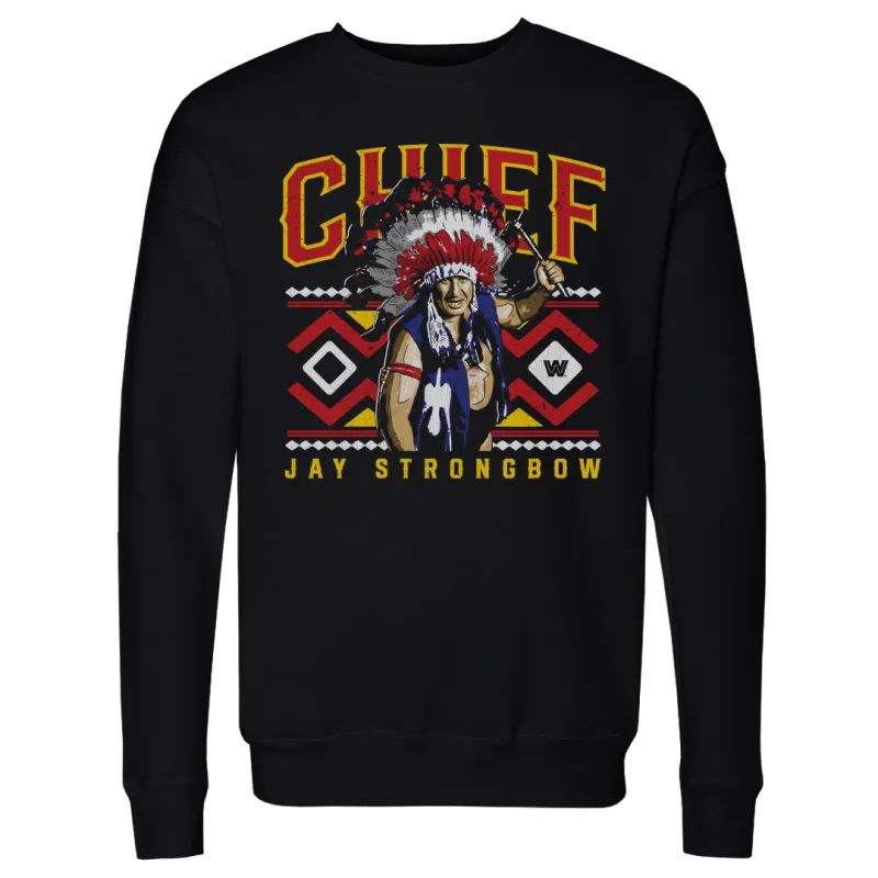 Men's 500 Level Black Chief Jay Strongbow Tomahawk Pullover Sweatshirt sold by WWE