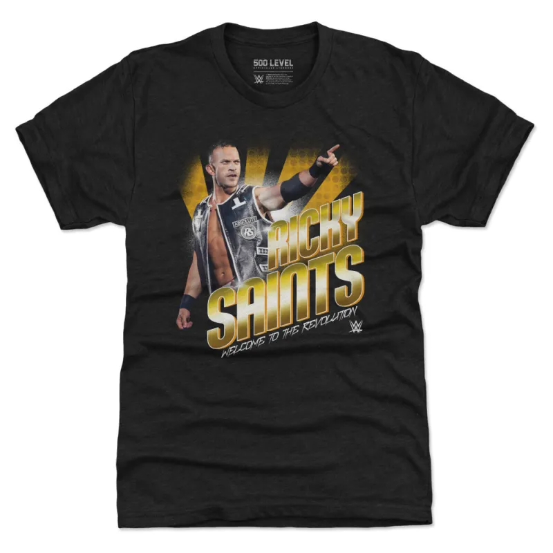 Men's 500 Level Heather Black Ricky Saints Flash Tri-Blend T-Shirt sold by WWE