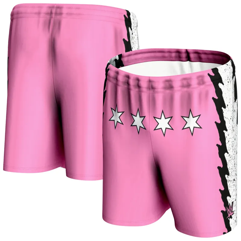 Men's ProSphere Pink CM Punk Lightning Shorts made by WWE