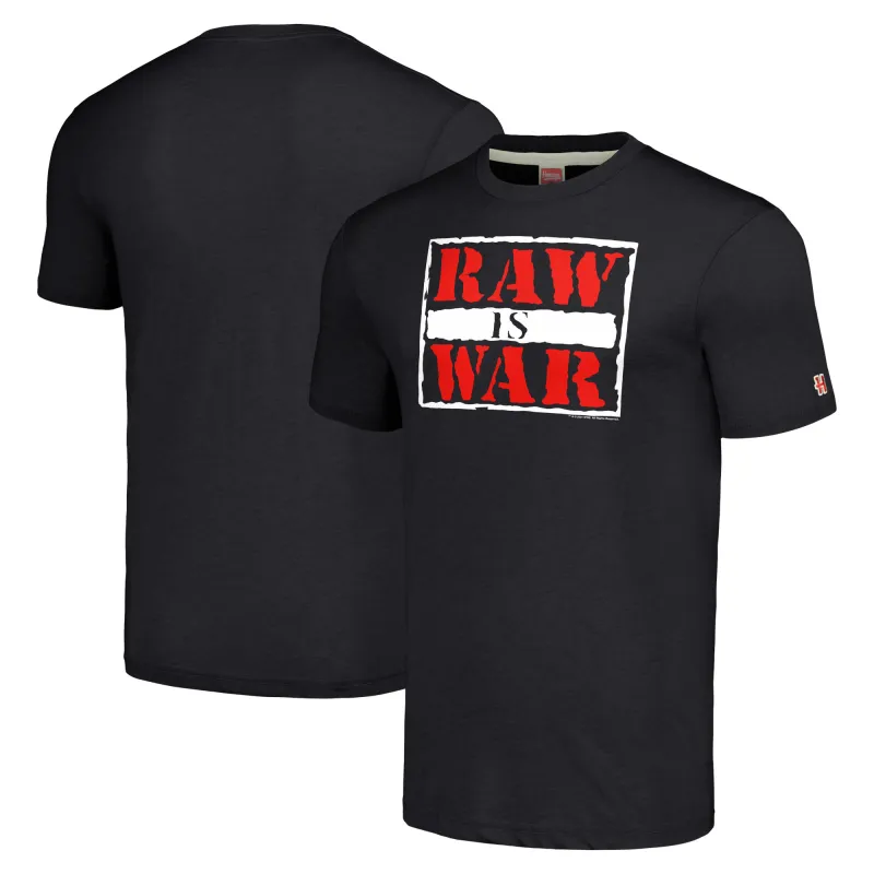 Men's Homage Heather Charcoal RAW IS WAR Retro Logo T-Shirt sold by WWE