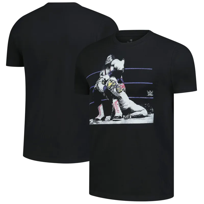 Men's Ripple Junction Black Bret Hart "Finishing Move" Graphic T-Shirt made by Ripple Junction