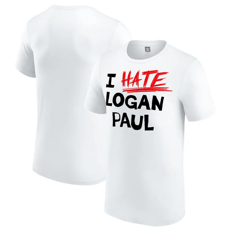 Men's White Logan Paul I Hate Logan Paul T-Shirt sold by WWE