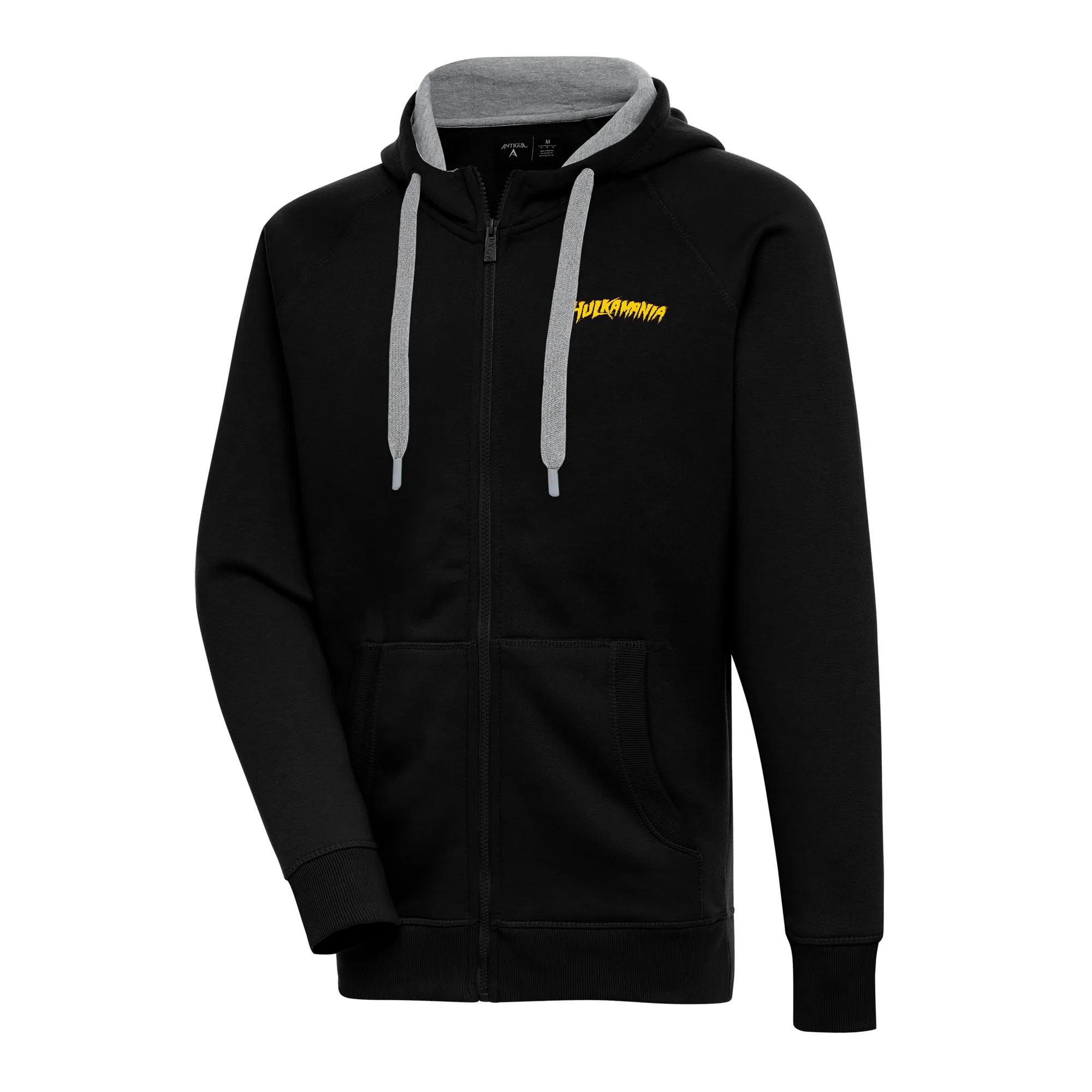 Men's Antigua Black Hulk Hogan Victory Full-Zip Hoodie sold by WWE