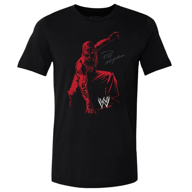 Men's 500 Level Black Rey Mysterio Illustration T-Shirt made by 500 Level