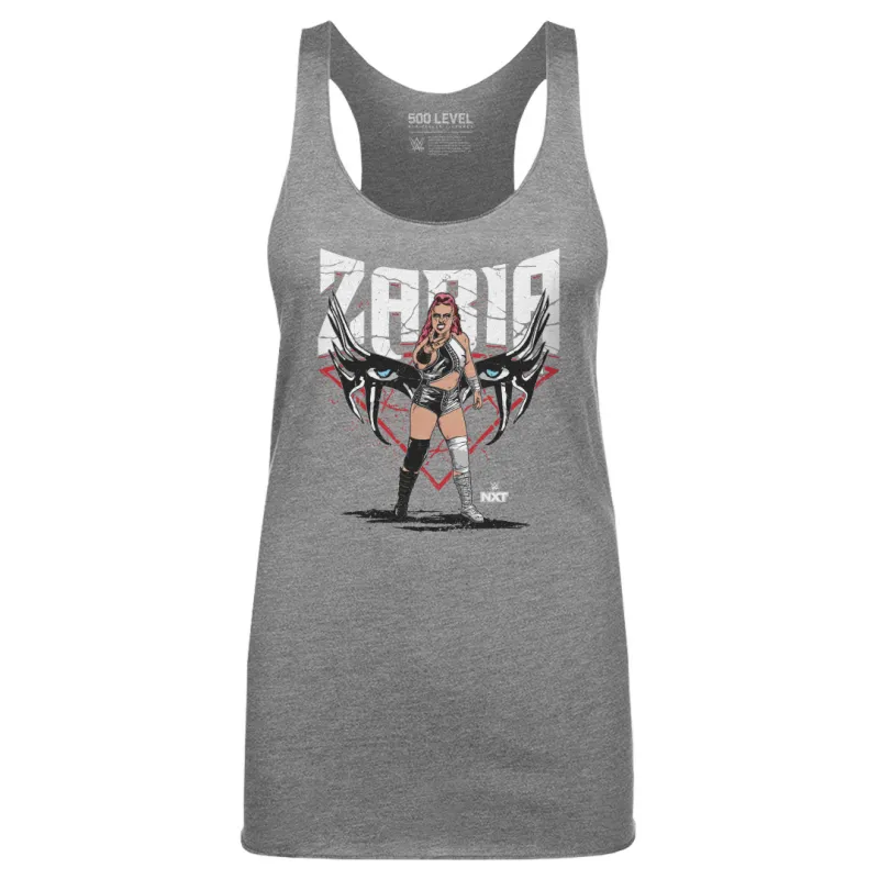 Women's 500 Level Heather Gray Zaria Eyes Tri-Blend Tank Top sold by WWE