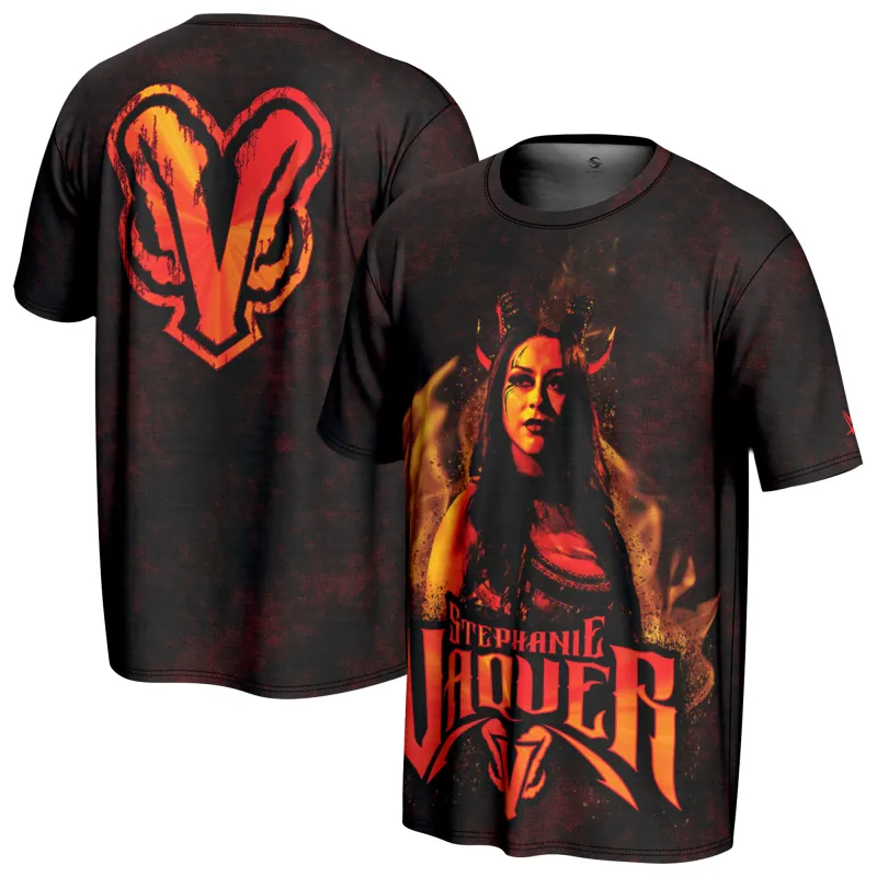 Men's ProSphere  Black Stephanie Vaquer Dark Angel Graphic T-Shirt sold by WWE