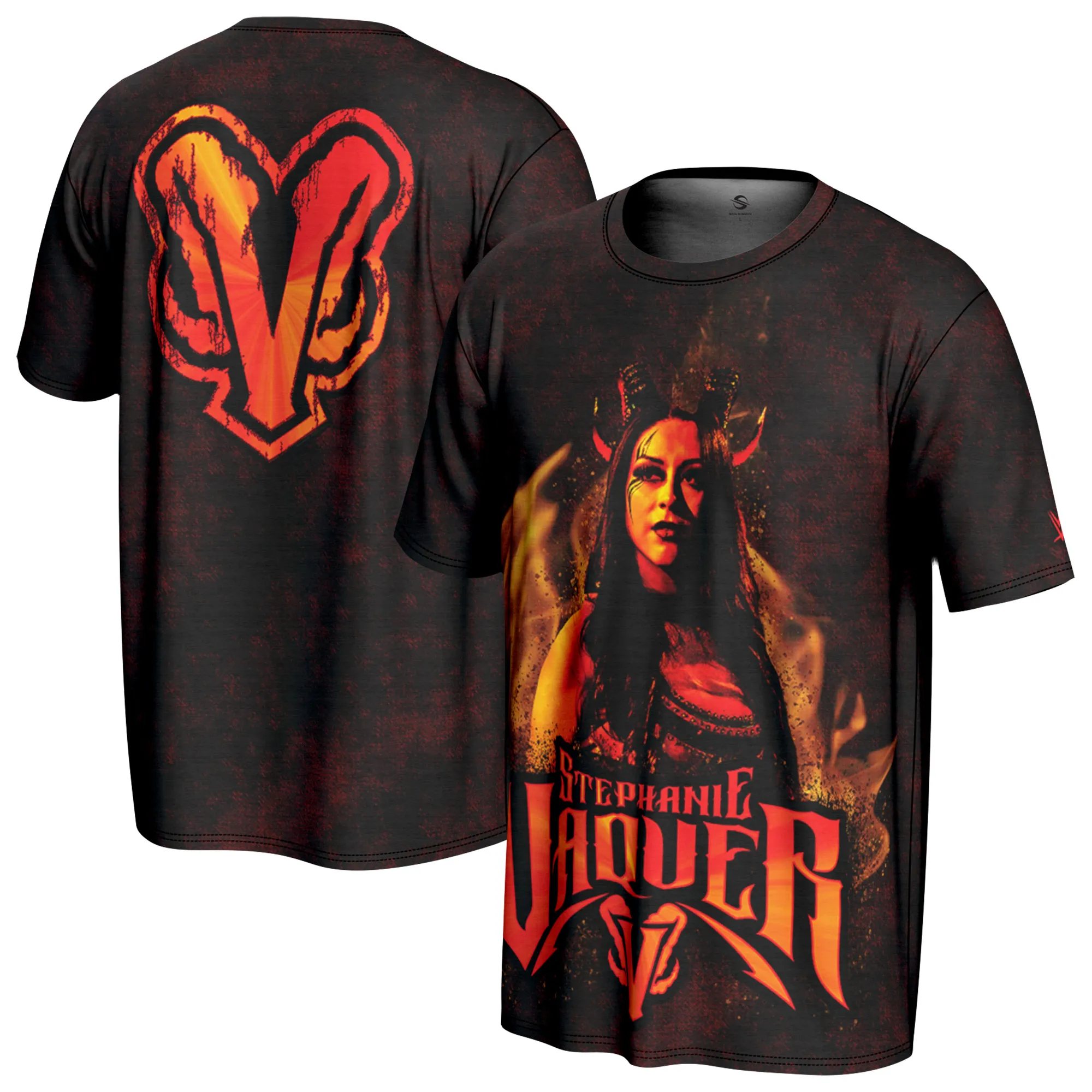 Men's ProSphere Black Stephanie Vaquer Dark Angel Graphic T-Shirt sold by WWE