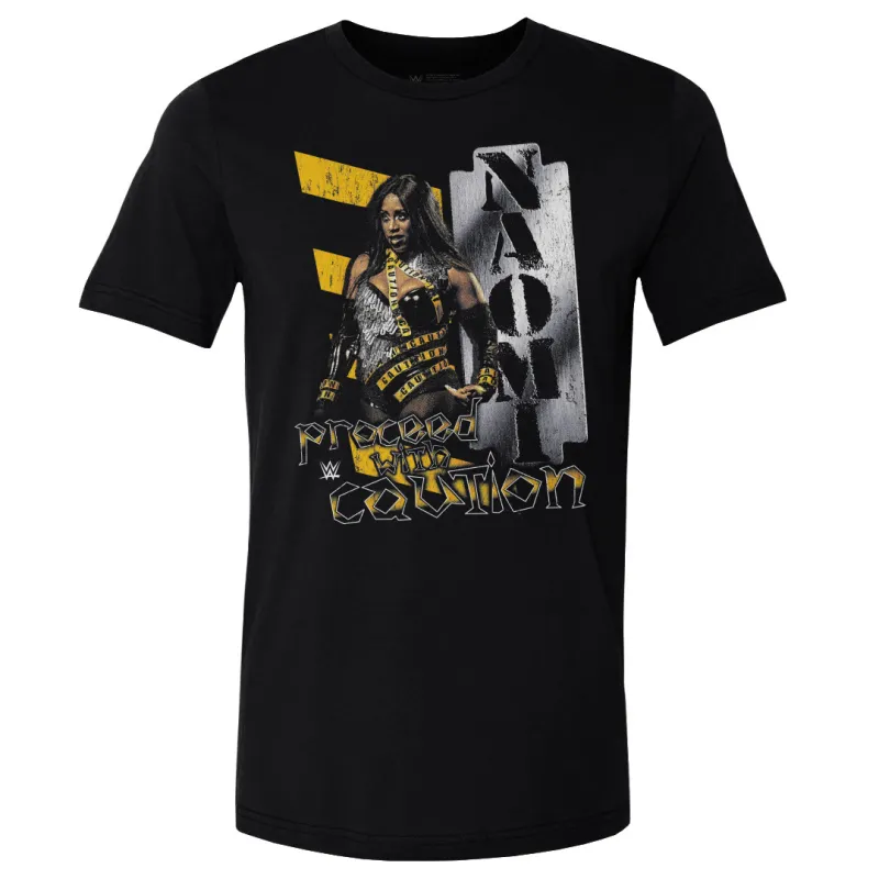 Men's 500 Level Black Naomi Proceed With Caution T-Shirt sold by WWE