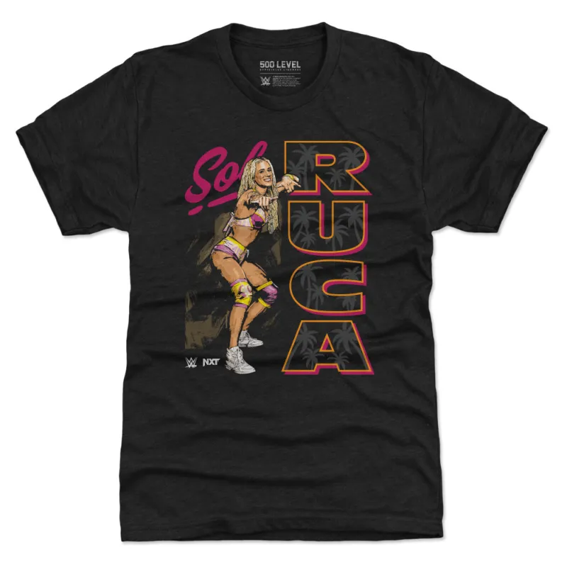 Men's 500 Level Heather Black Sol Ruca Vertical Name Premium Tri-Blend T-Shirt sold by WWE