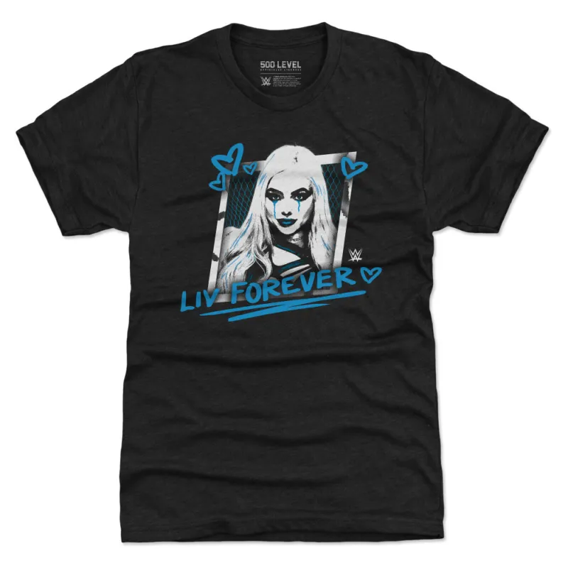 Men's 500 Level Heather Black Liv Morgan Liv Forever Tri-Blend T-Shirt sold by WWE