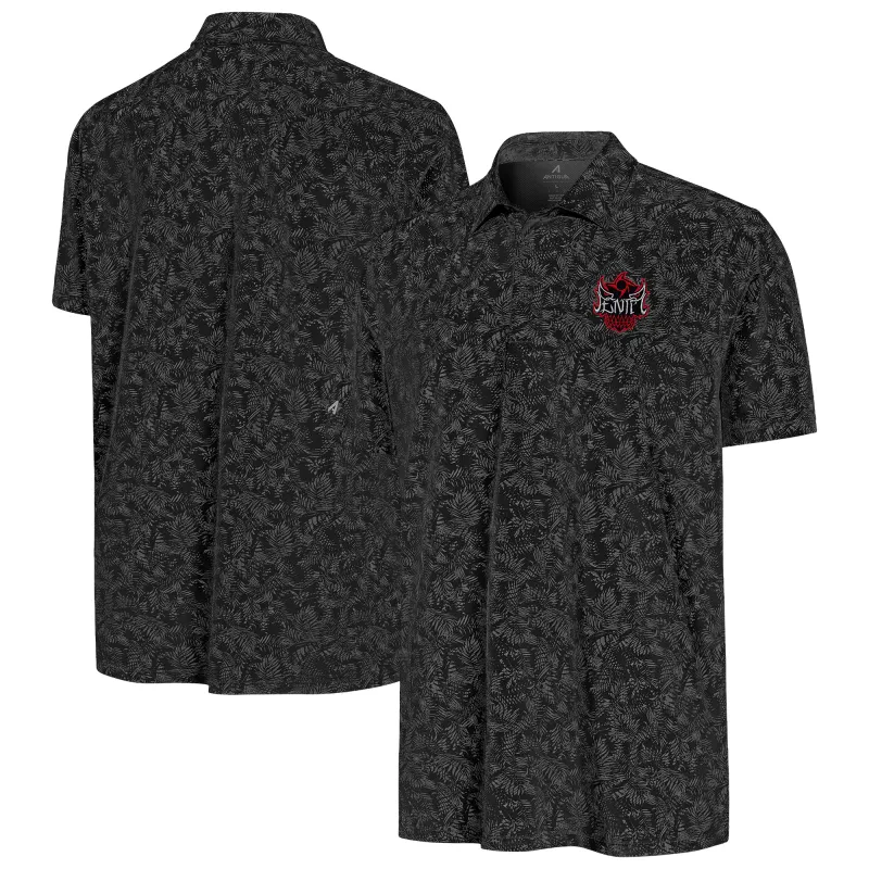 Men's Antigua Black Penta Lush Polo sold by WWE