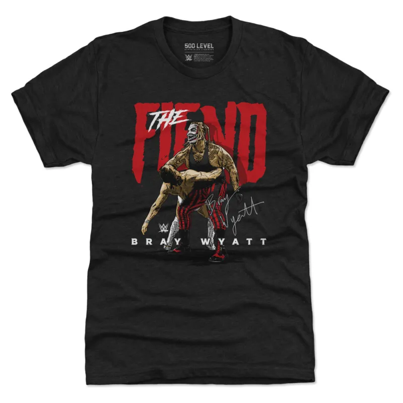Men's 500 Level Heather Black Bray Wyatt The Fiend Premium Tri-Blend T-Shirt sold by WWE