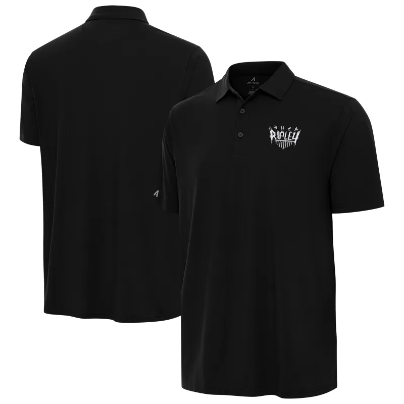 Men's Antigua Black Rhea Ripley Era Polo sold by WWE