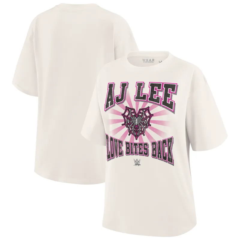Women's WEAR by Erin Andrews  White AJ Lee Boyfriend T-Shirt sold by WWE