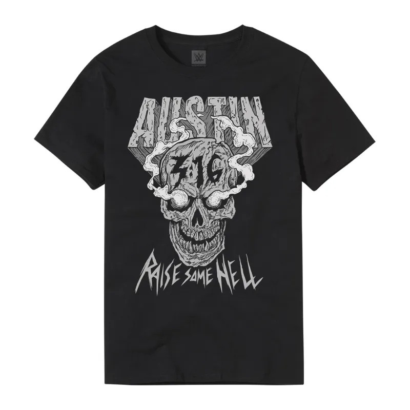 Men's Black "Stone Cold" Steve Austin Raise Some Hell T-Shirt sold by WWE