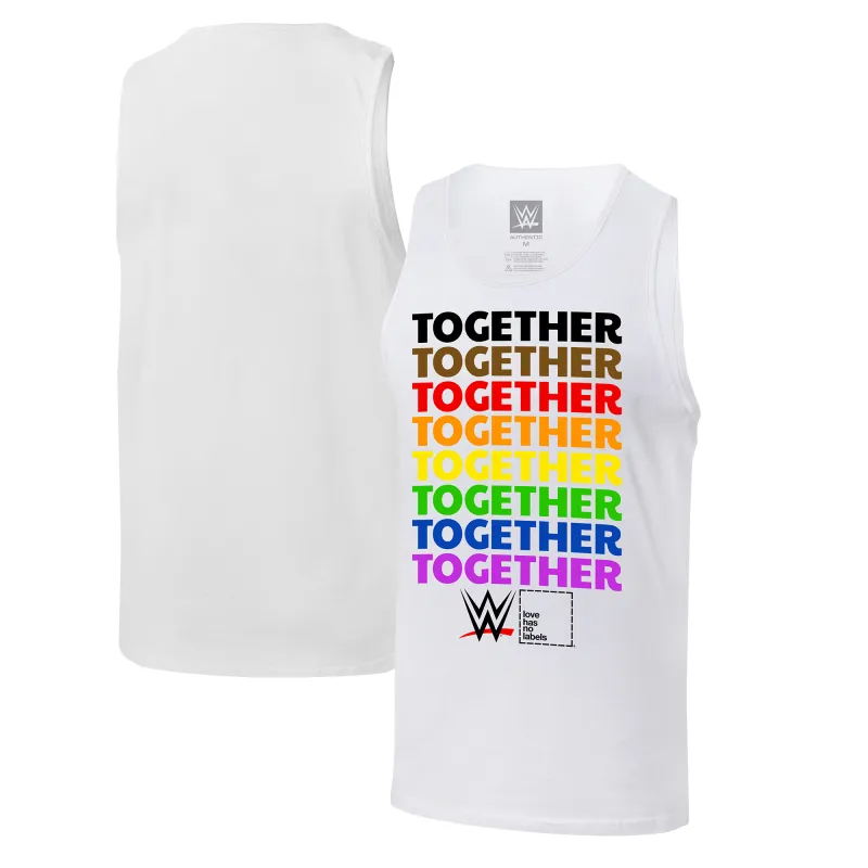 Men's  WWE Together Pride Tank Top - White sold by WWE