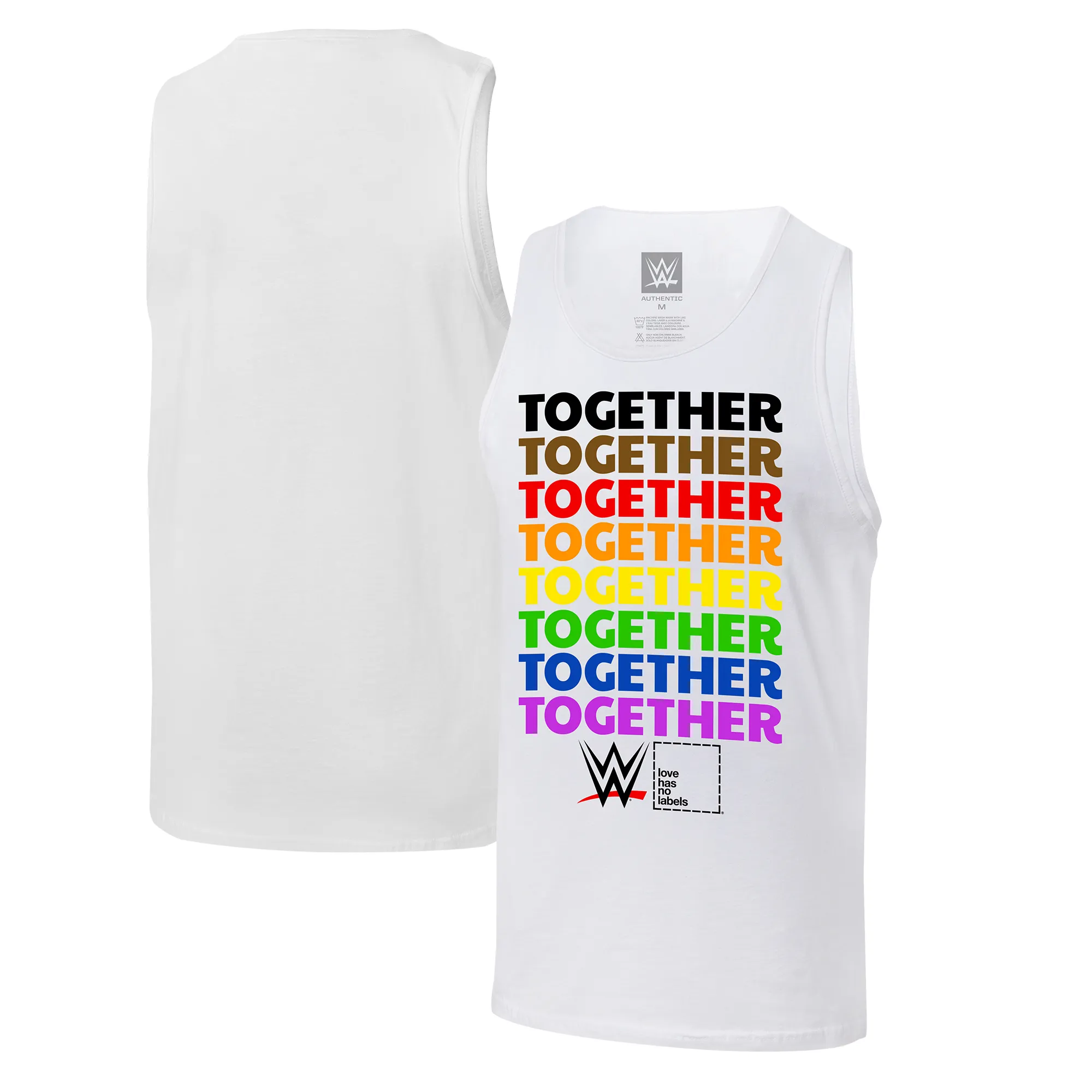 Men's WWE Together Pride Tank Top - White sold by WWE