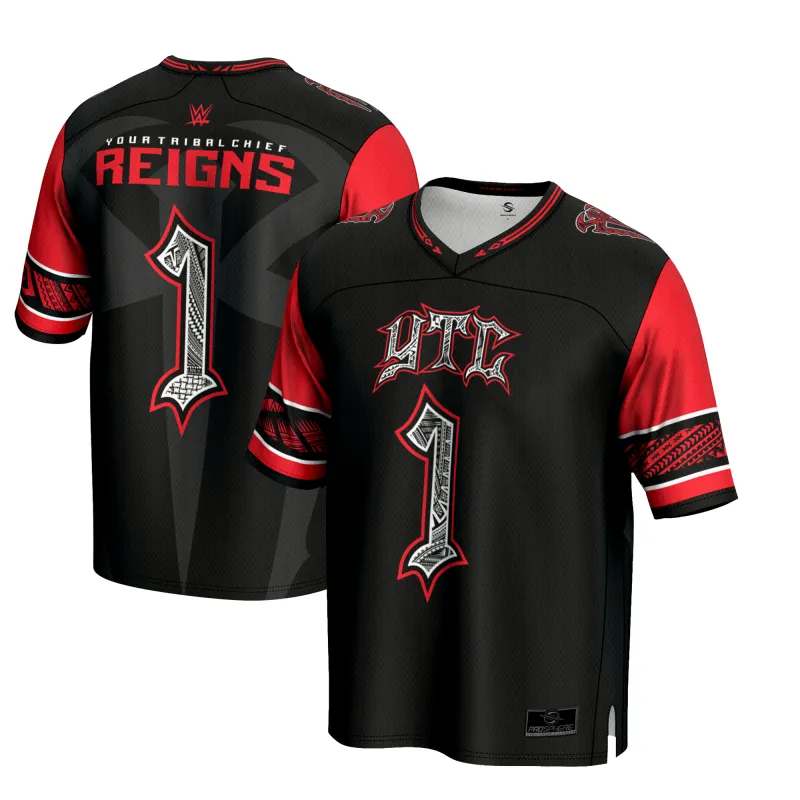 Men's ProSphere Black Roman Reigns YTC Football Jersey sold by WWE