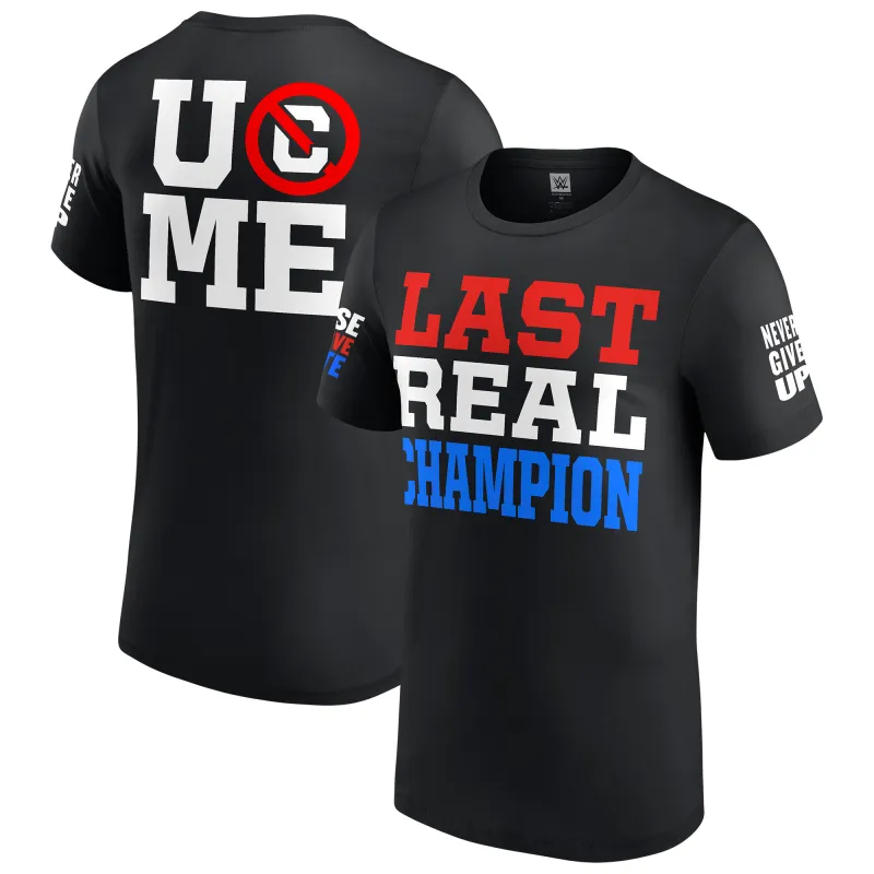 Men's Black John Cena Last Real Champion T-Shirt sold by WWE