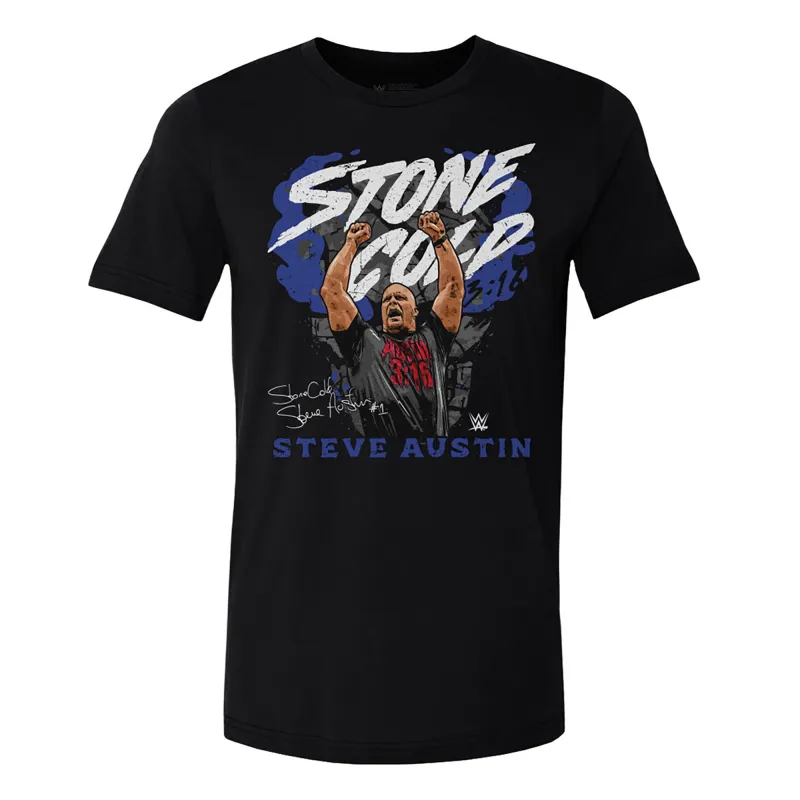 Men's 500 Level Black "Stone Cold" Steve Austin Pose T-Shirt sold by WWE
