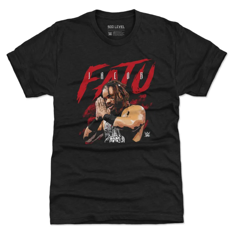 Men's 500 Level Heather Black Jacob Fatu Name Grunge Tri-Blend T-Shirt sold by WWE