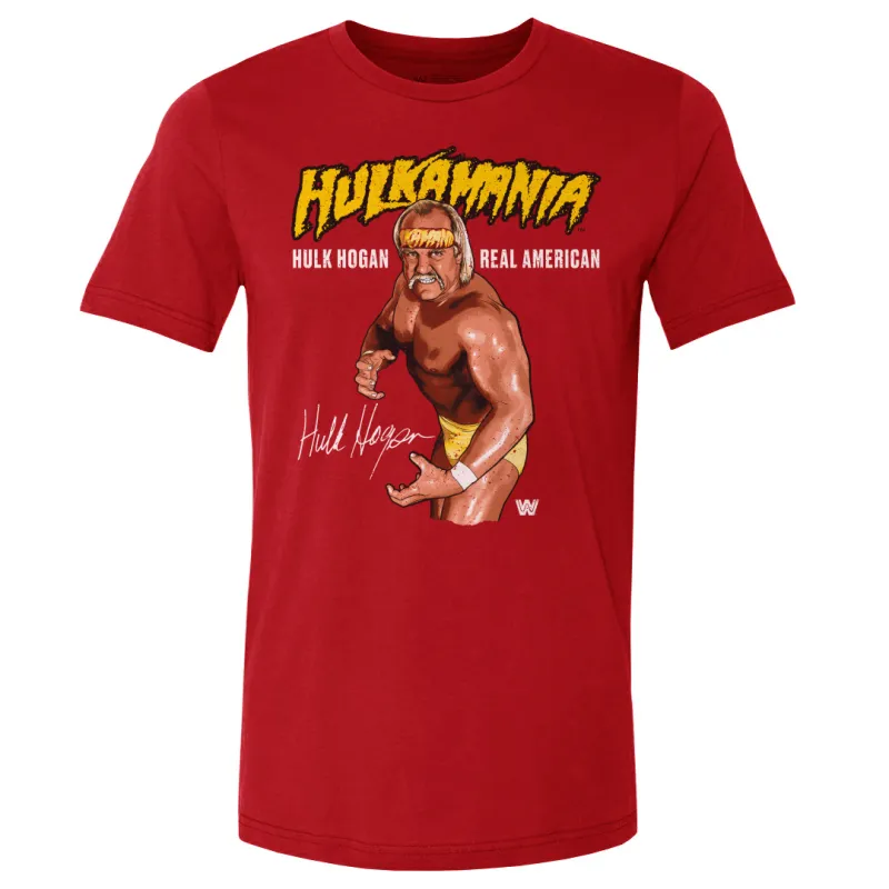 Men's 500 Level Red Hulk Hogan Hulkamania Pose T-Shirt sold by WWE