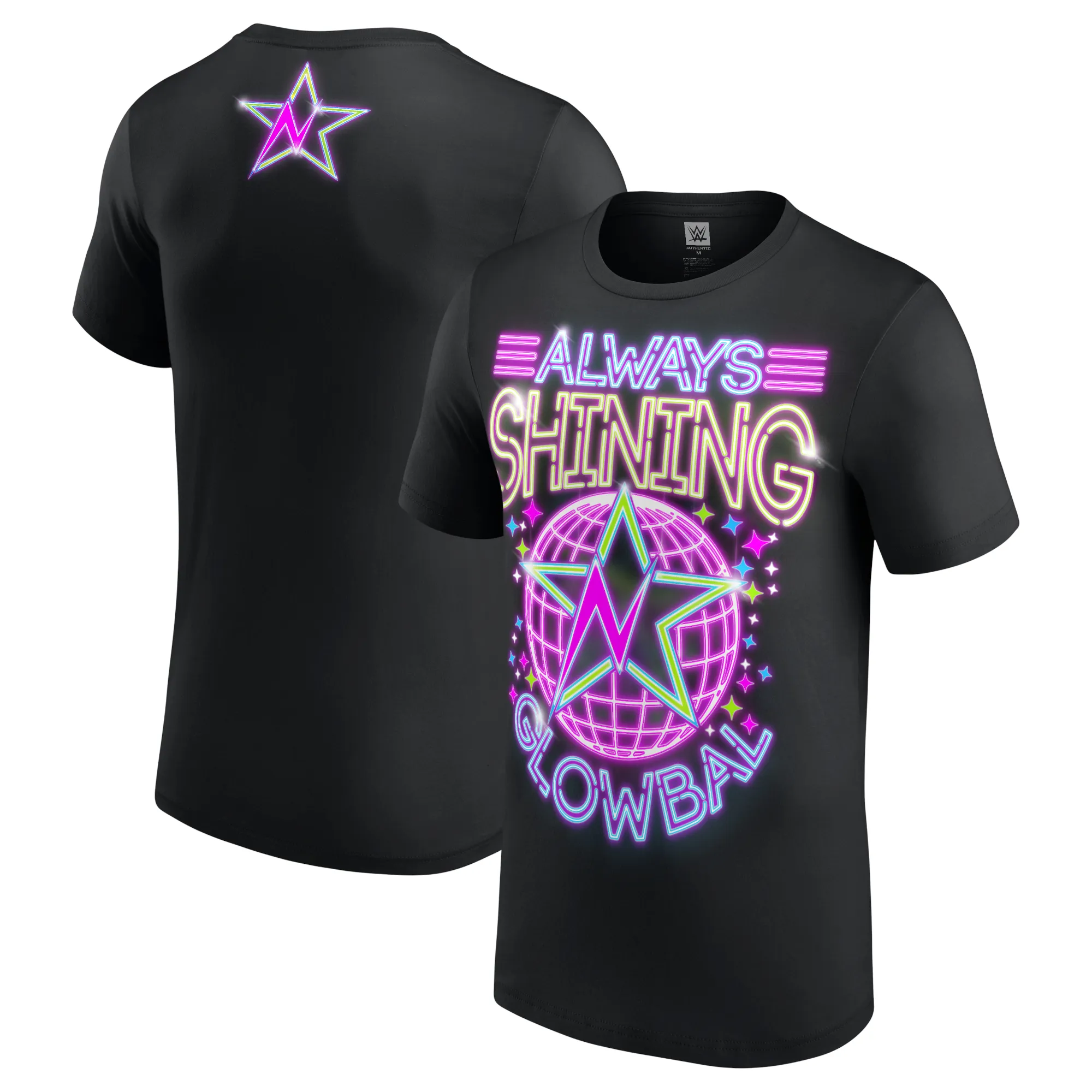 Men's Black Naomi Always Shining Glowbal T-Shirt sold by WWE