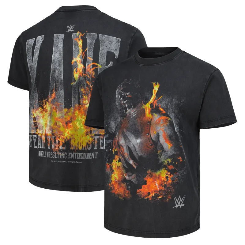 Men's Heather Black Kane Feel The Monster Boxy T-Shirt sold by WWE