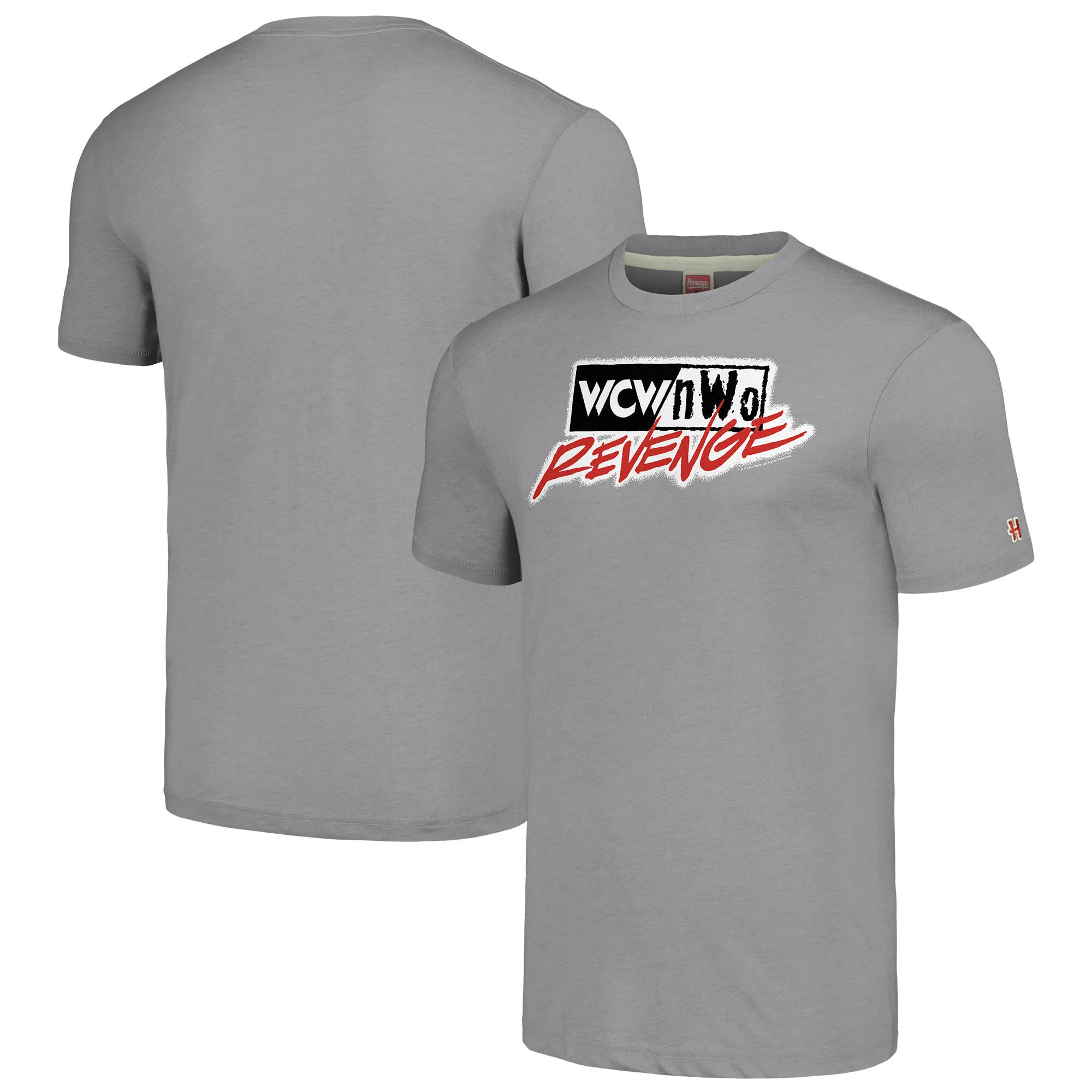 Men's Homage Heather Gray WCW/nWo Revenge Tri-Blend T-Shirt sold by WWE