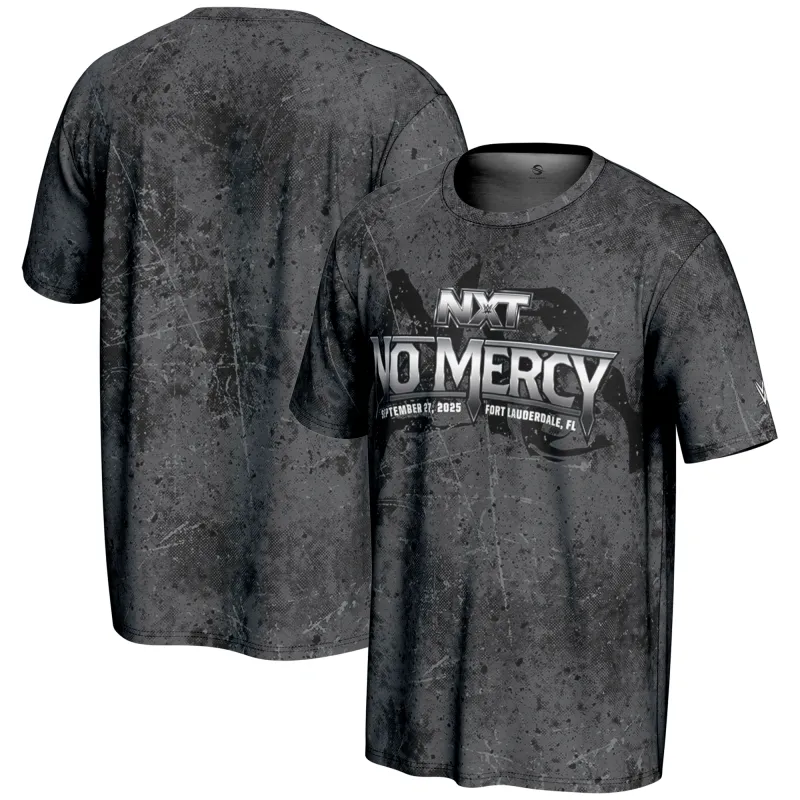 Men's ProSphere Charcoal NXT No Mercy 2025 T-Shirt sold by WWE