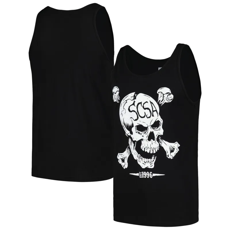 Men's Black "Stone Cold" Steve Austin Skull Scoop Neck Tank Top sold by WWE