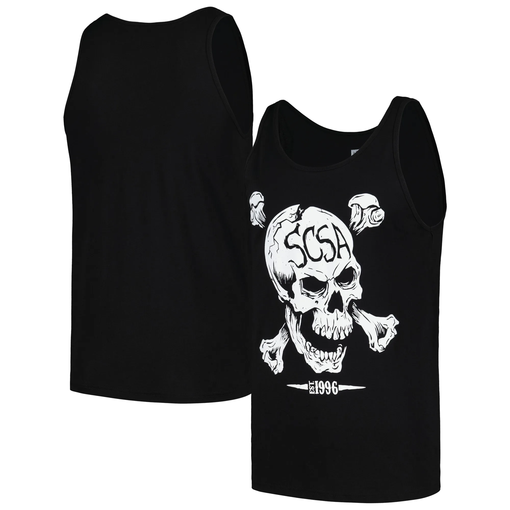 Men's Black "Stone Cold" Steve Austin Skull Scoop Neck Tank Top sold by WWE