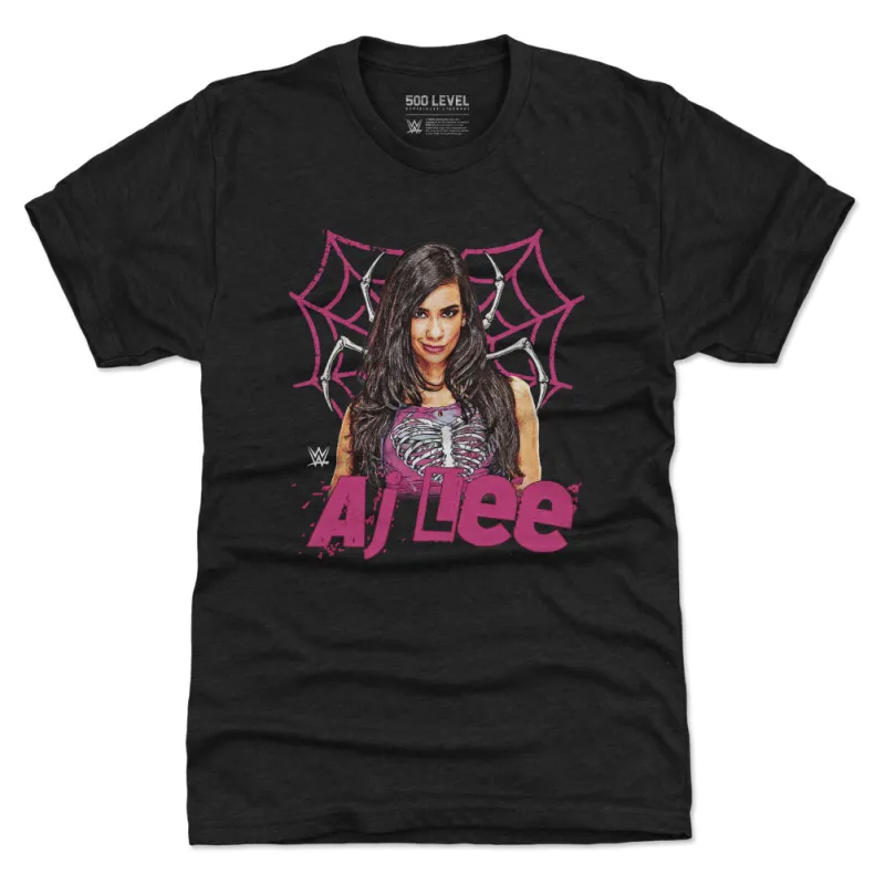 Men's 500 Level Heather Black AJ Lee Pose Premium Tri-Blend T-Shirt sold by WWE