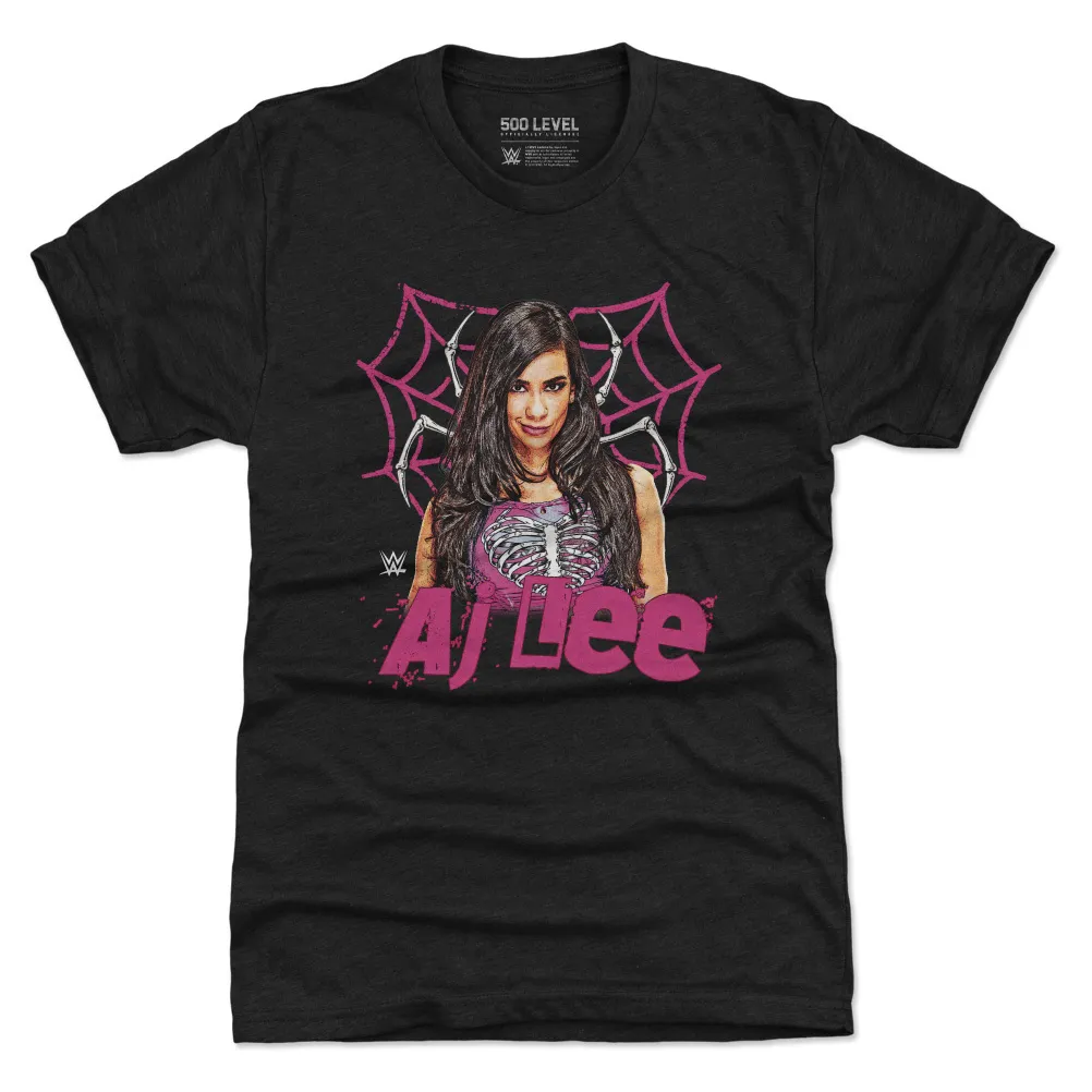 Men's 500 Level Heather Black AJ Lee Pose Premium Tri-Blend T-Shirt sold by WWE